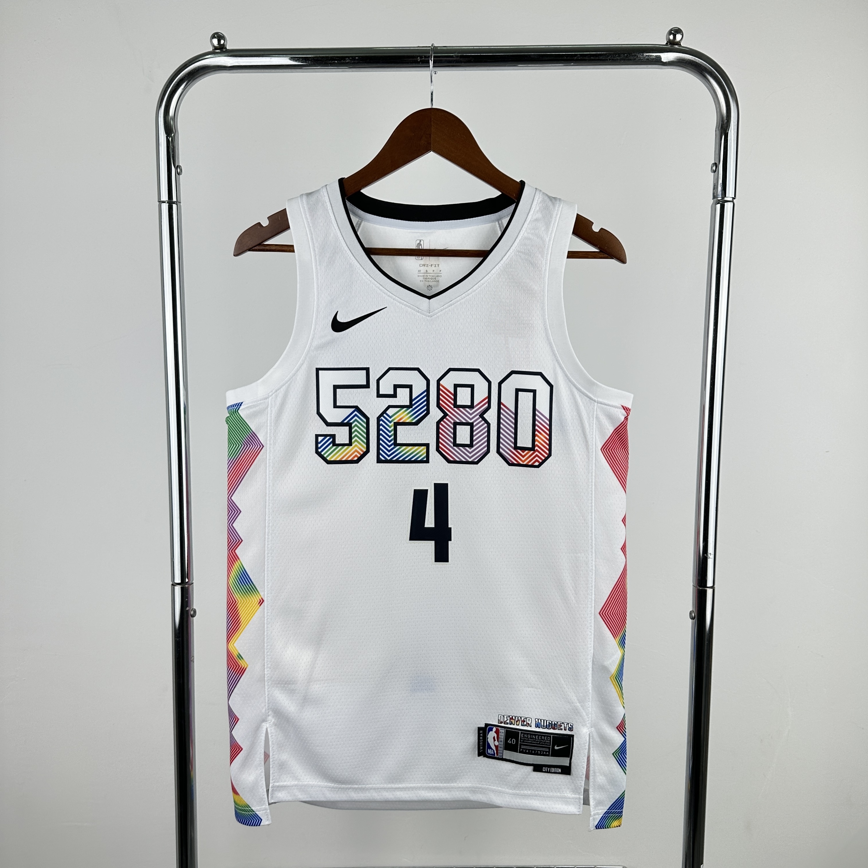 Men Denver Nuggets #4 Westbrook Fanatics White City Edition 2024-25 Fast Break Player NBA Jersey->houston rockets->NBA Jersey